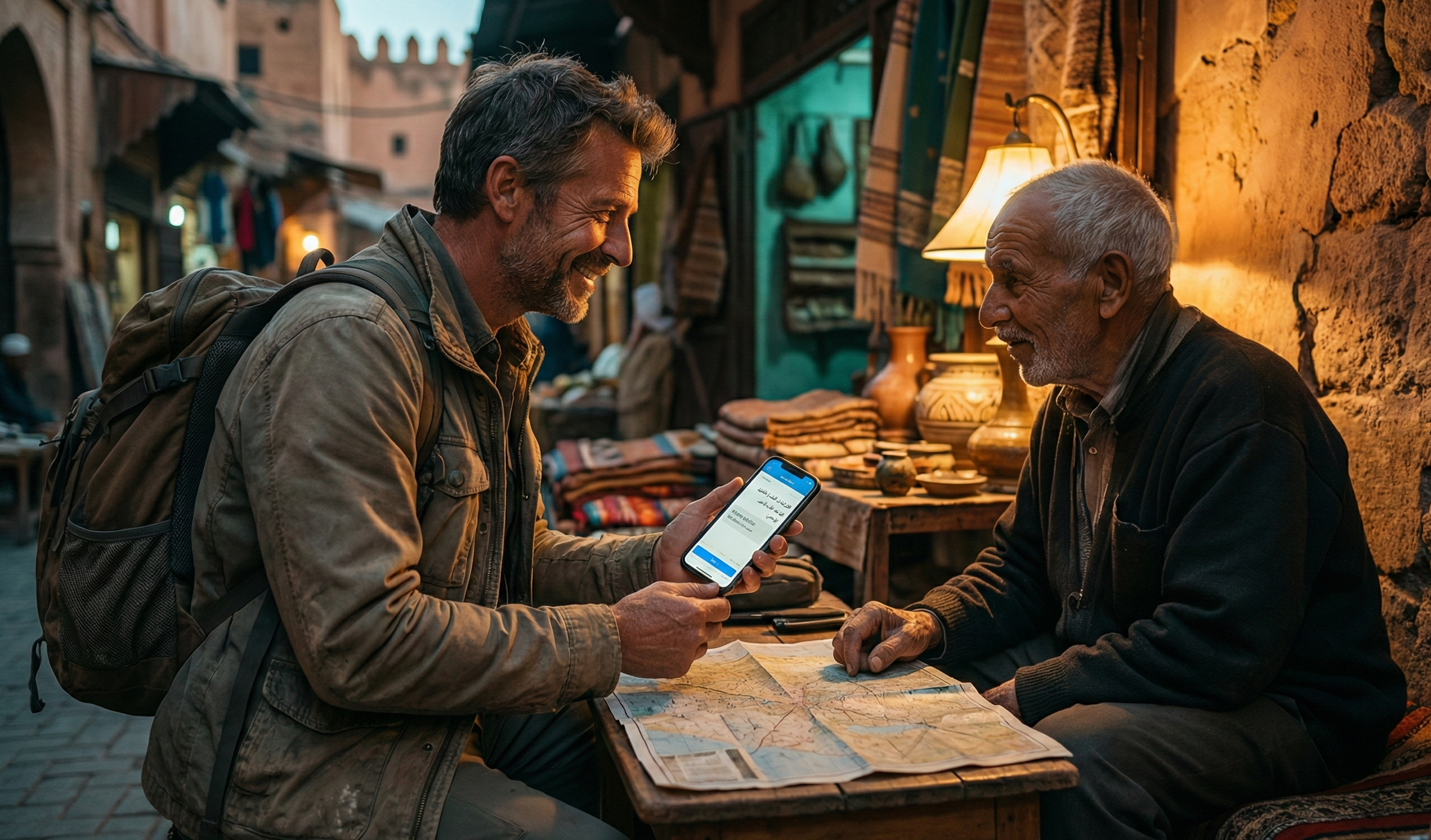 People talking in a local market in Tokyo